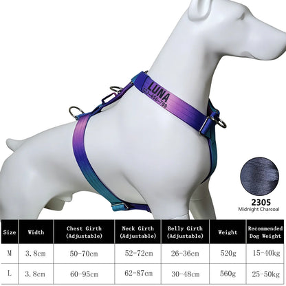 Custom Dog Harness Personalized Name Phone Gradient Knitted No Pull Adjustable Pet Vest for Small Large Dogs