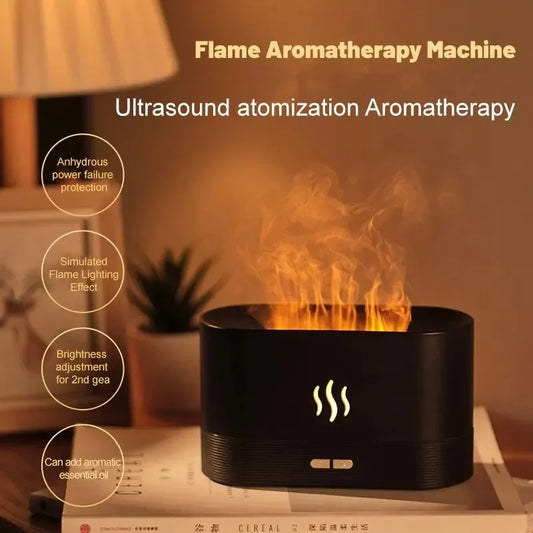 LED Ultrasonic Humidifier with Colorful Flame and Essential Oil Diffuser - ZOOMNSTORE