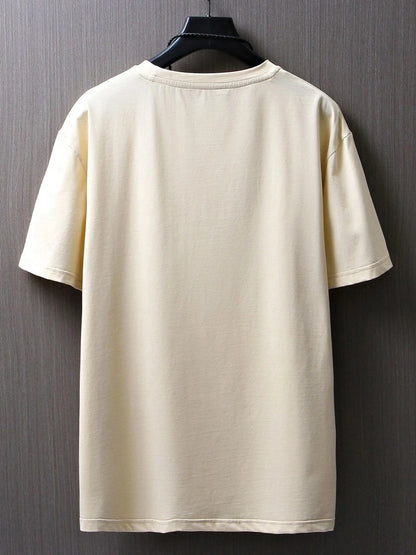 Men Graphic T Shirt - Minimalist Smile Print Cotton Tee | Breathable Summer Casual