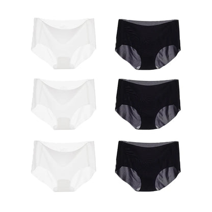 6PCS Summer Ice Silk Seamless Underwear Ladies Summer Ultra-thin Sense Quick-drying Pants Briefs Panties M-XL