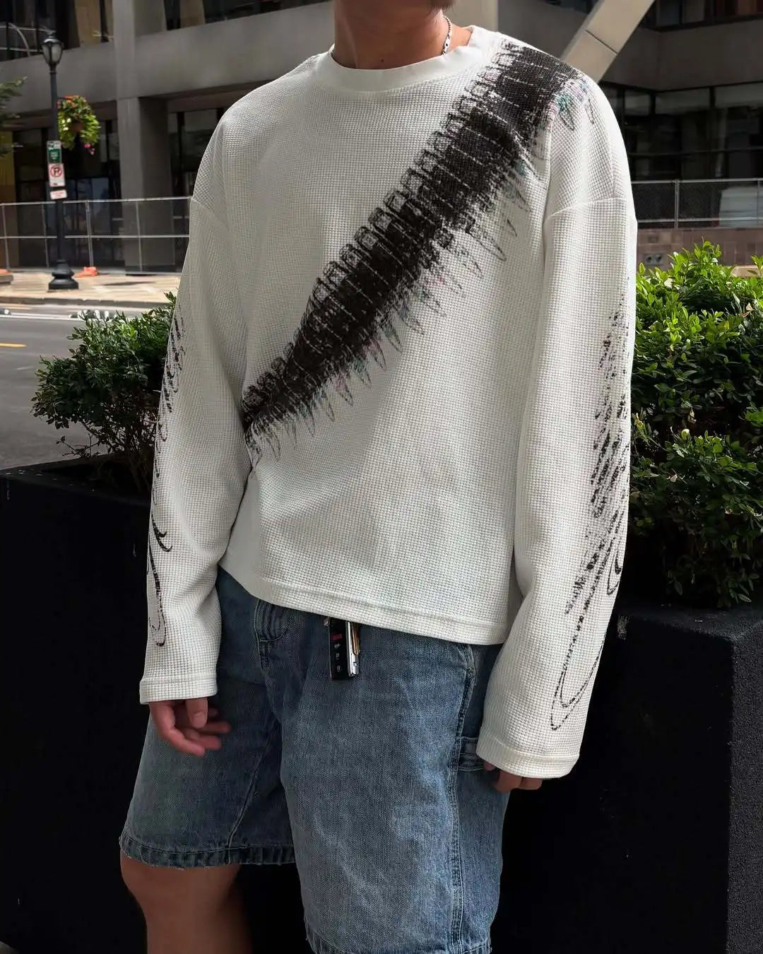 2025 New Y2K Bullet Letter Printed American Retro Long Sleeve T-shirt Street Style Casual Loose Men's and Women's Top
