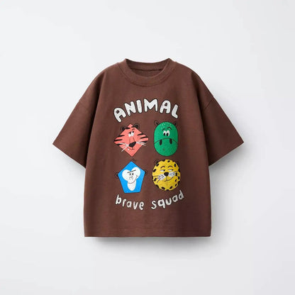 Printed Cartoon T-shirt For Kids Clothing Summer Costume Simple Fashion Baby Girl And Boy Short Sleeve Tees Tops Children Tshirt