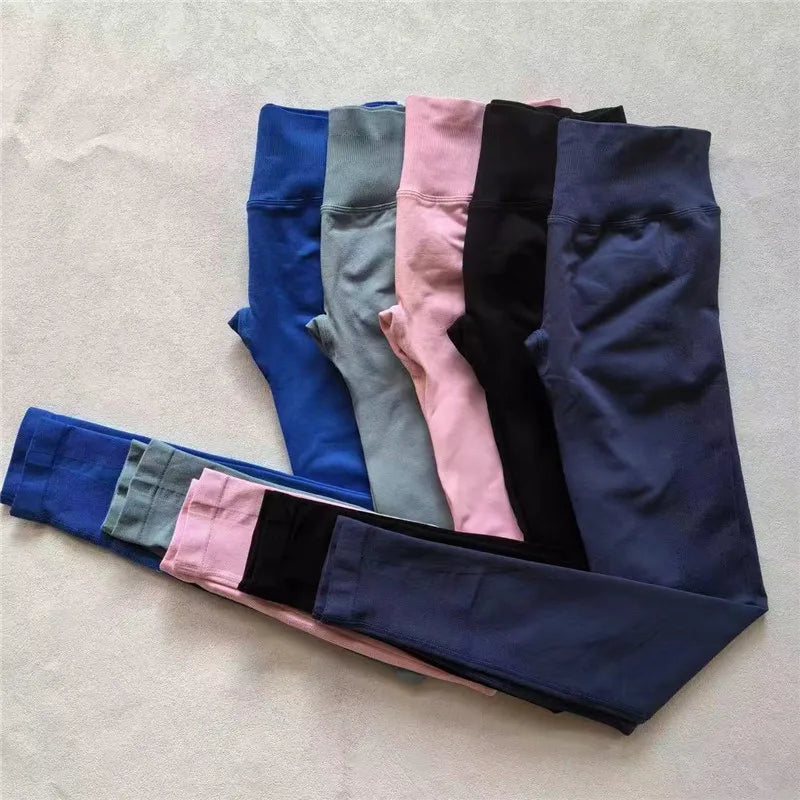 Seamless Sporty Leggings High Elastic Yoga Leggings Fitness Pants Butt Lifting Tights Tummy Control Squat Proof Workout Tights