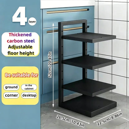 Adjustable Stainless Steel Pot Rack Multi-Layer Organizer Kitchen Storage Holder for Pots and Pans Household Use