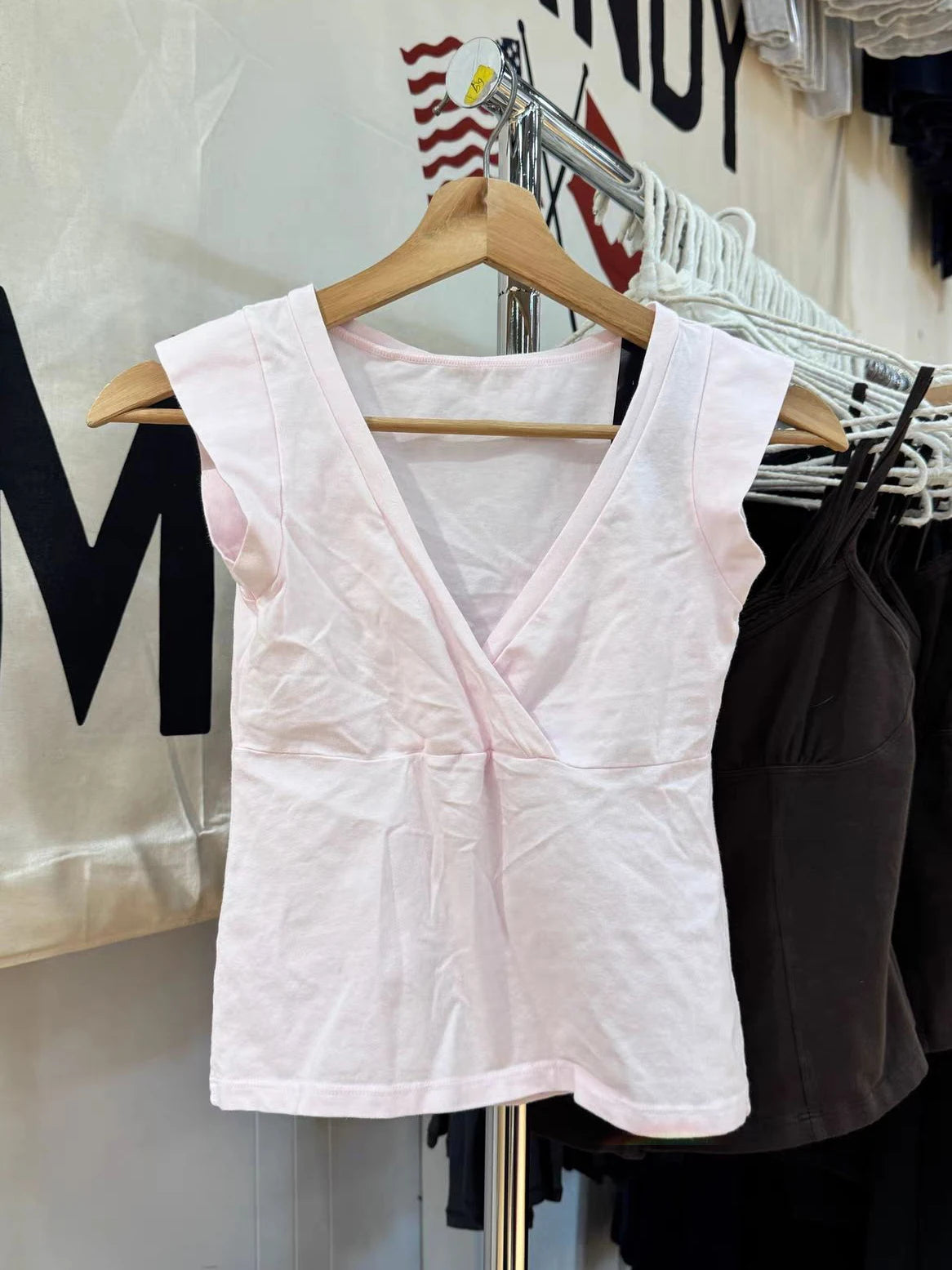 New Rose Red Slim Crop Top Woman Sexy V-neck Short Sleeve Cotton Cropped T-shirt Solid Casual Simple Sweet All-match Tee Tops