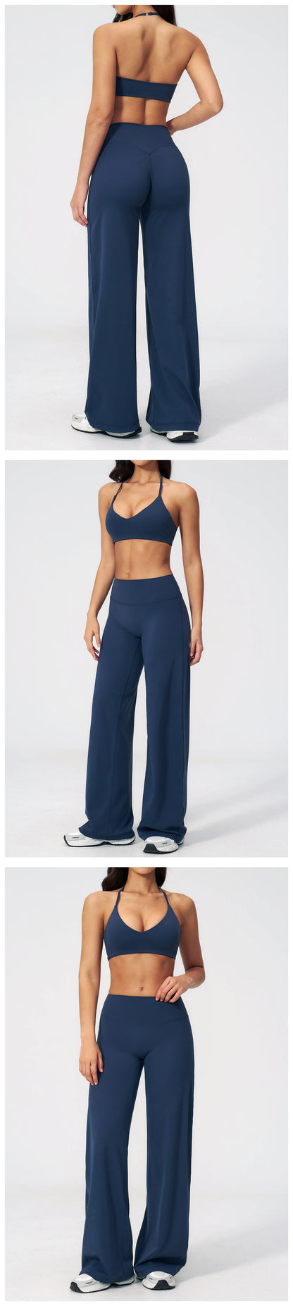 Women's Fitness Set Gym Tracksuit Breathable Sports Bra Flared Trousers Suit Workout Clothing Sportswear Female Athletic Wear