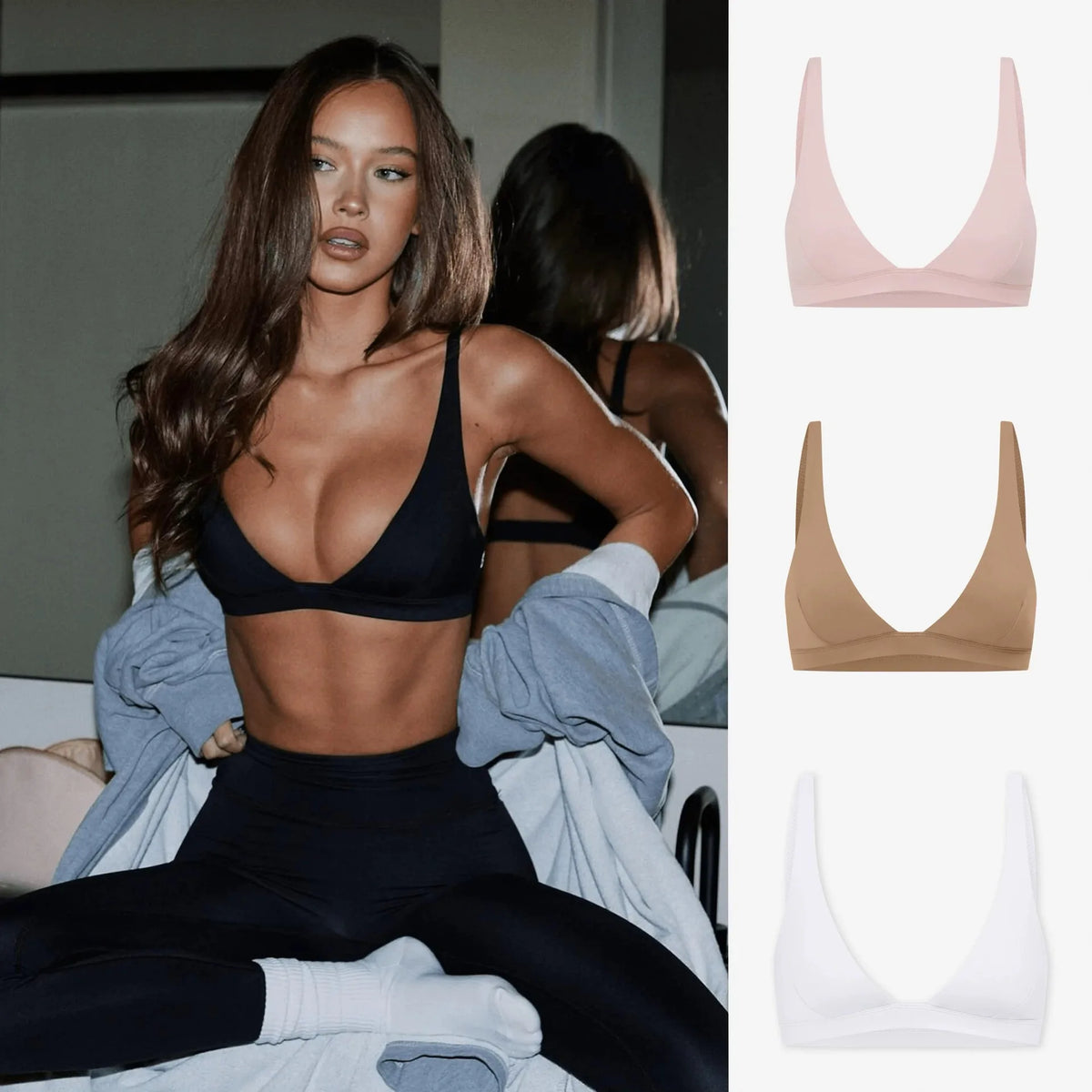 C-B Style V-Neck Sports Bra & High Waist Yoga Shorts/Leggings Set Women's Fitness Gym Pilates Activewear Workout Sportswear