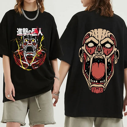 Anime Attack on Titan T-Shirt Ackerman Mikasa Eren Jaeger Cherry Blossom Graphics Logo T Shirt Clothes Men's Cotton T Shirts