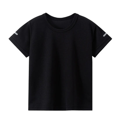 1/4piece Spring/Summer Youth Plus Size 13-16 Years Old Quick Drying Sports Short Sleeved T-shirt Versatile Top For Boys And Girl