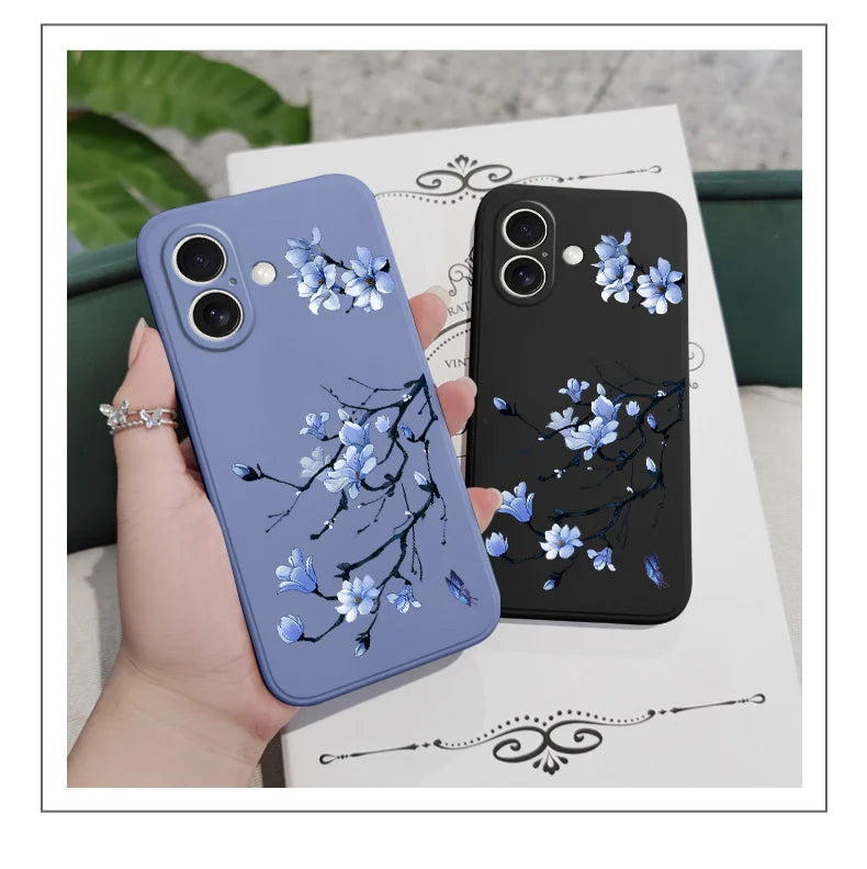 Blooming Orchid Phone Case For iPhone 17 17 Air 16 16e 15 14 13 12 11 Plus Pro Max Mini Silicone Cover