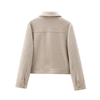 Women's Zipper Jacket - Casual Long Sleeve Coat With Pocket | Lightweight Winter Outerwear