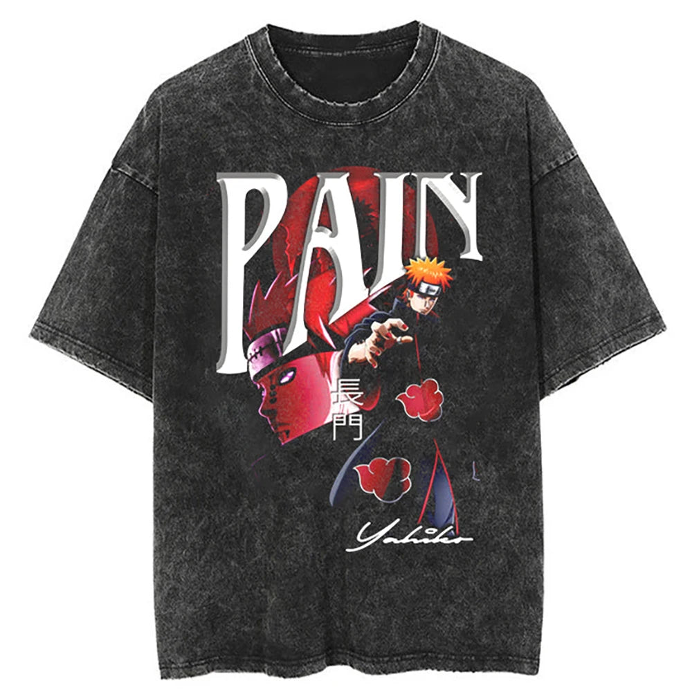 Hip Hop Streetwear T Shirt Japanese Anime Naruto Print T-Shirt Men Harajuku Cotton Tshirt Summer Short Sleeve Tops Tees