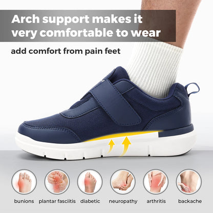 FitVille Men's Extra Wide Width Diabetic Shoes Lightweight Walking Casual Shoes for Swollen Feet Neuropathy Pain Relief