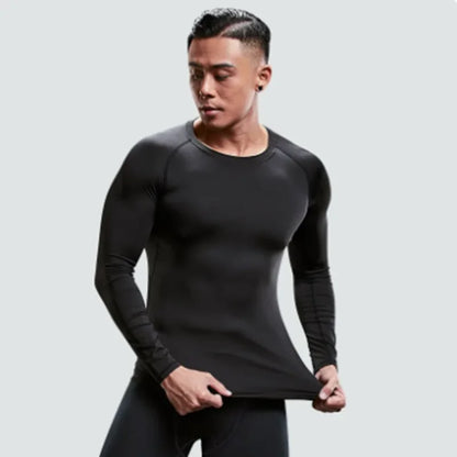 Men Sport T-Shirt – Quick Dry Compression Shirt Long Sleeve Running Top
