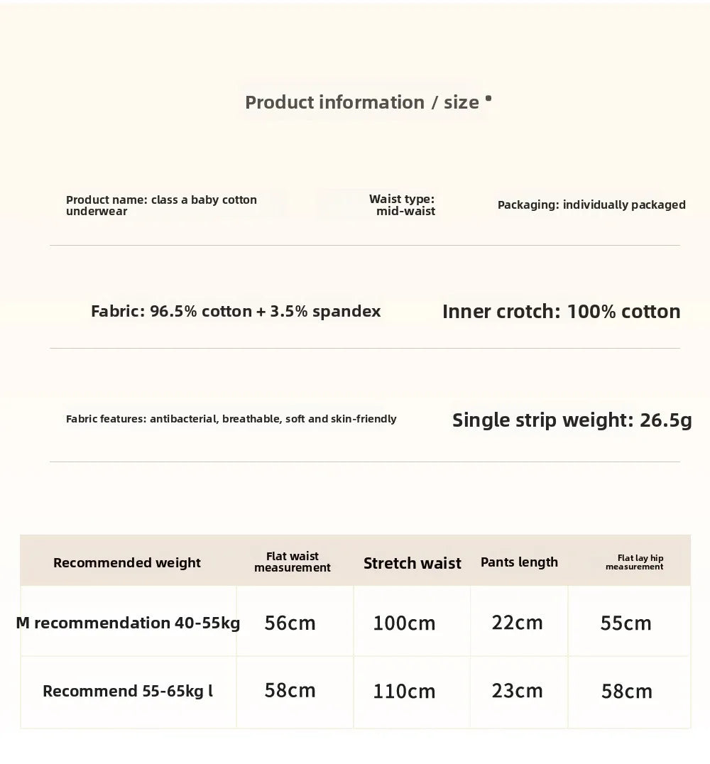 Fresh and Simple Style Class A Cotton 100A Antibacterial Extended Crotch Seamless Women's Triangle Underwear