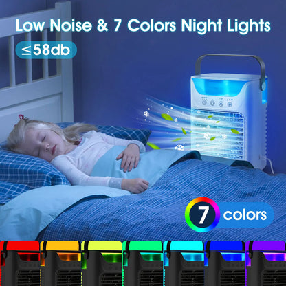 3 In 1 Fan AIr Conditioner Household Small Air Cooler LED Night Light Portable Humidifier Air Adjustment Fan Office Home Fan