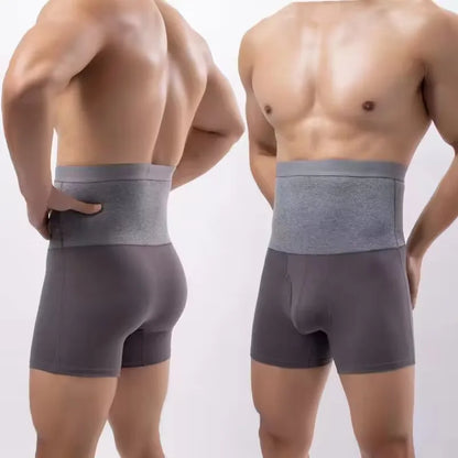 High Waist Belly Closure Men's Underwear Fleece Briefs Warm Pants Elderly Large Size Shorts Cotton Heating Boxers Male Winter