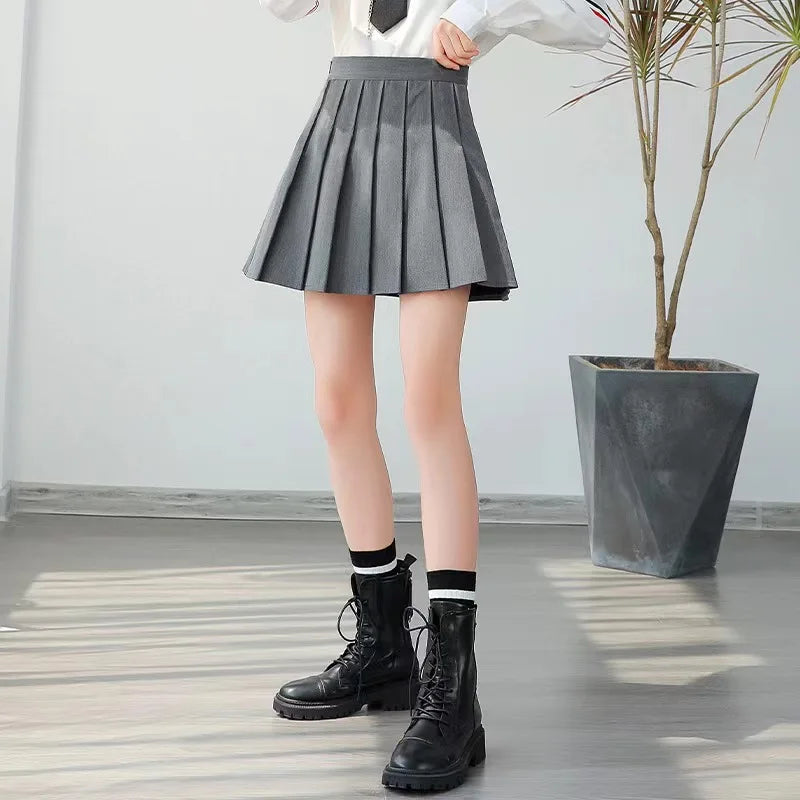 2024 New Sexy Women Pleated Skirts High Waist Summer Vintage Mini Skirts Korean Tennis Student White Designed Dance Skirt