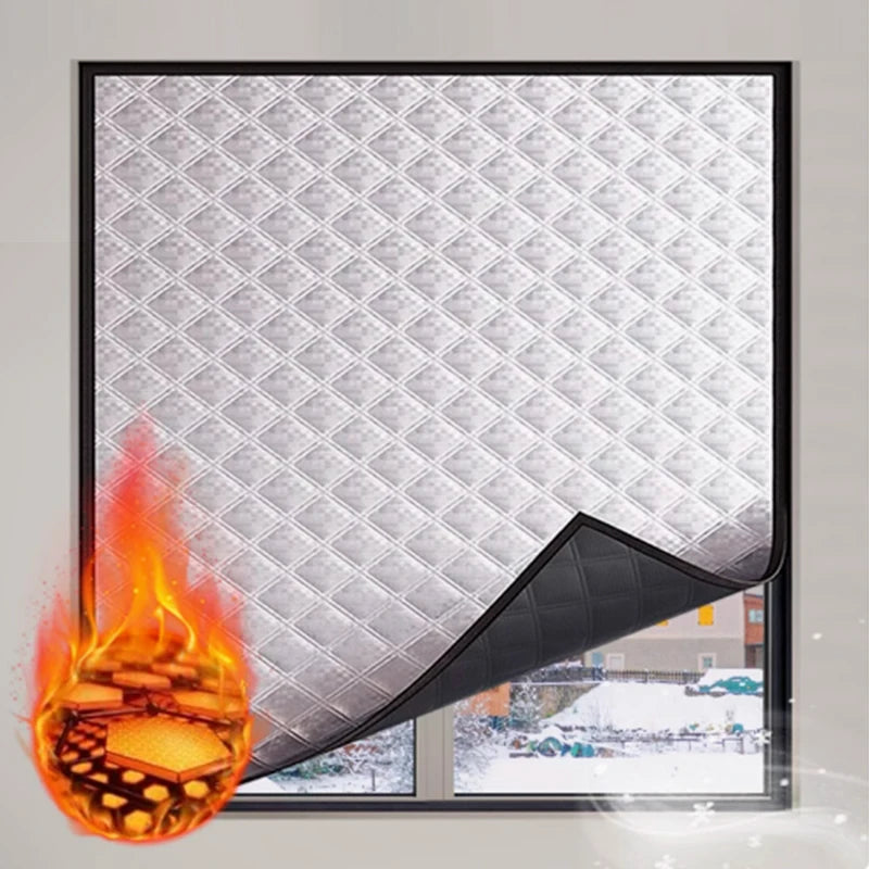 Waterproof Cotton Curtains - Windproof Window Drapes | Thermal Insulation & Frost Resistant Film