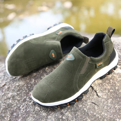 New Casual Shoes Men Sneakers Outdoor Walking Shoes Loafers Autumn Slip On Suede Leather Male Footwear Plus Size 48 49 50 MSH004