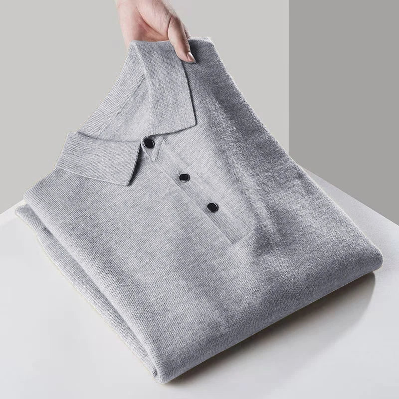 Mens Quarter zipper Sweater Long Sleeve Button Down Golf Shirts Casual Knitted Ribbed Dress Pullover outdoor Anti-pilling Men