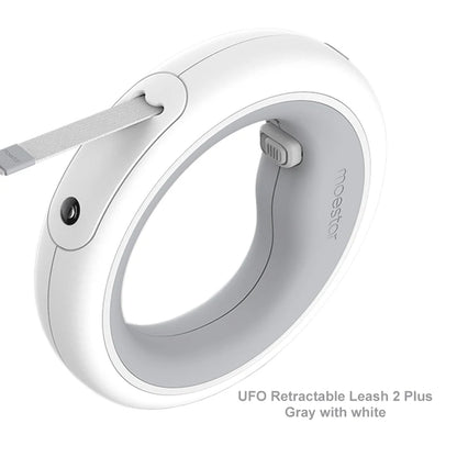 MOESTAR 2022 UFO Retractable Pet Leash 2 plus 3.0m Flexible Dog Traction Rope with Rechargeable LED Light Ring Shape