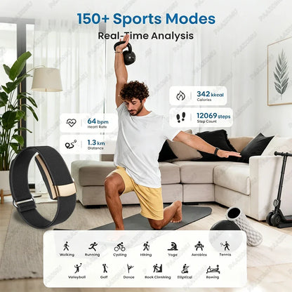 No Screen Smart Bracelet Health Fitness Tracker 24/7 Heart Monitor Sleep Tracker Multi-Sport Tracker Wristband for Android iOS