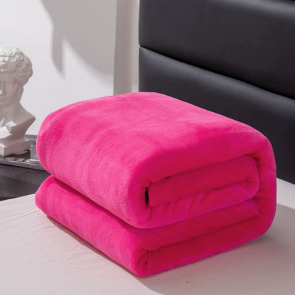Solid Color Fleece Blanket - All Seasons Machine Washable - ZOOMNSTORE