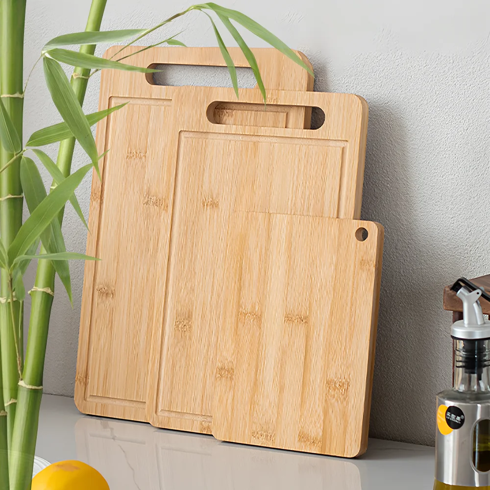 Bamboo Cutting Board – Double Sided Kitchen Cutting Board | Thick Durable Wood Chopping Block