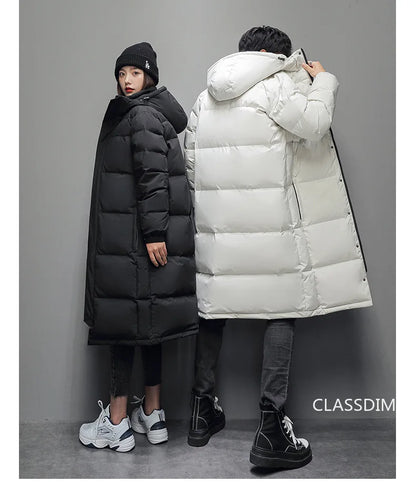 New Winter Long Puffer Jackets for Men and Women Hooded Casual Duck Down Coats Quality Couples Outdoor Windproof Warm Jackets 5X