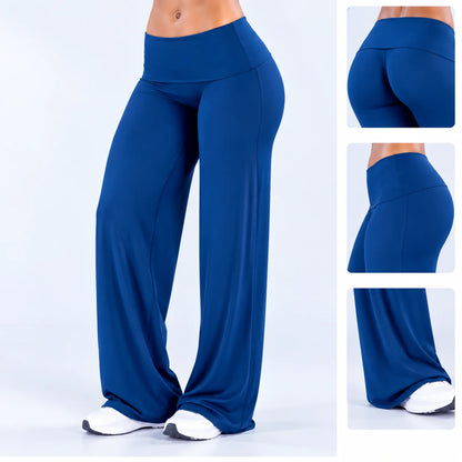 DFXEN LOGO Women’s Wide Leg Yoga Pants High Waist Butt Lift Stretchy Soft Flare Leggings Gym Workout Fitness Casual Sports