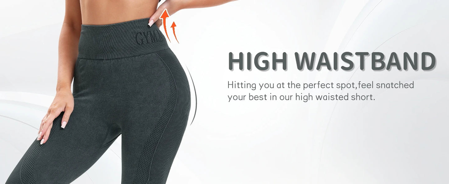 High Waisted Yoga Leggings - Seamless Butt Lifting Tummy Control Pants for Women