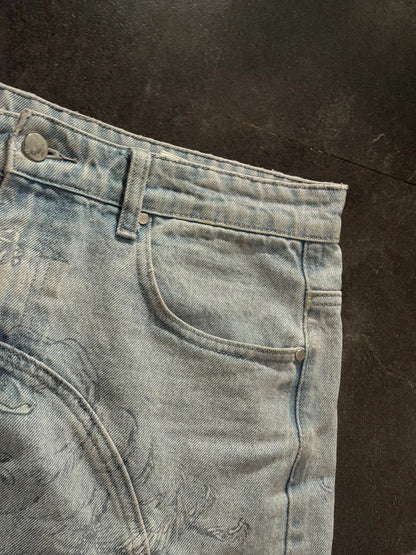 Y2k Angel Baggy Jeans Retro High Street Cupids Arrow Men Women Pants American Hip Hop Streetwear Unisex Casual Straight Jeans