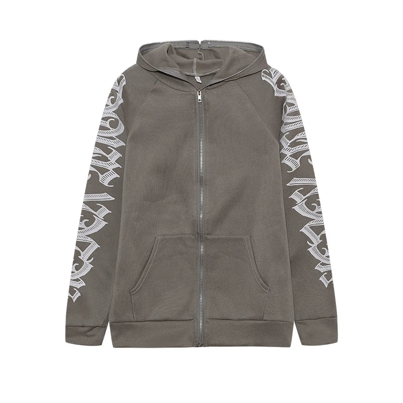 Fashion Women's Monochrome Monogrammed Kepeng Hoodie Long-Sleeved Sweater Autumn New Europe And the United States Style
