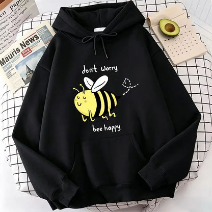 Kawaii Bee Print Hoodies Spring Autumn Winter Casual Hoodies Sweatshirts Men Women Tops Gothic Hoodie Sweatshirt