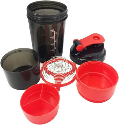 3 Layers Shaker Protein Bottle Powder Shake Cup Large Capacity Water Bottle Mixing Cup Body Building Exercise Mixing Bottle