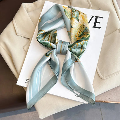 Luxury Silk Square Scarf - Womens Satin Neckerchief  Hair Wrap 2023