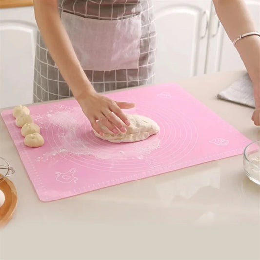 Non-Stick Silicone Baking Mat for Pizza Pastry Dough, Heat-Resistant Kitchen Tools with Rolling Pads, Baking Cooking Accessories