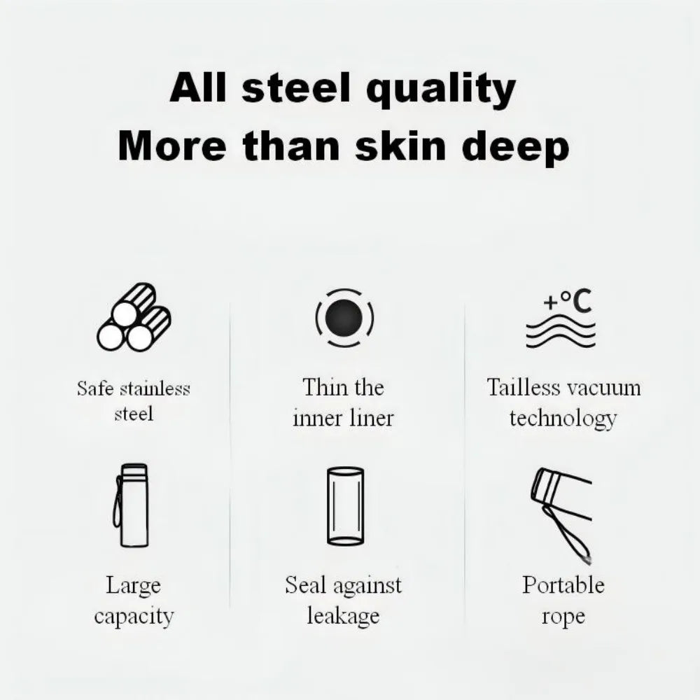 800ml/1000ml 316 Stainless Steel Thermos Cup Sports Home Travel Kettle Portable Sling Kettle Large Capacity Outdoor