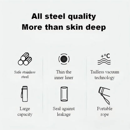 800ml/1000ml 316 Stainless Steel Thermos Cup Sports Home Travel Kettle Portable Sling Kettle Large Capacity Outdoor
