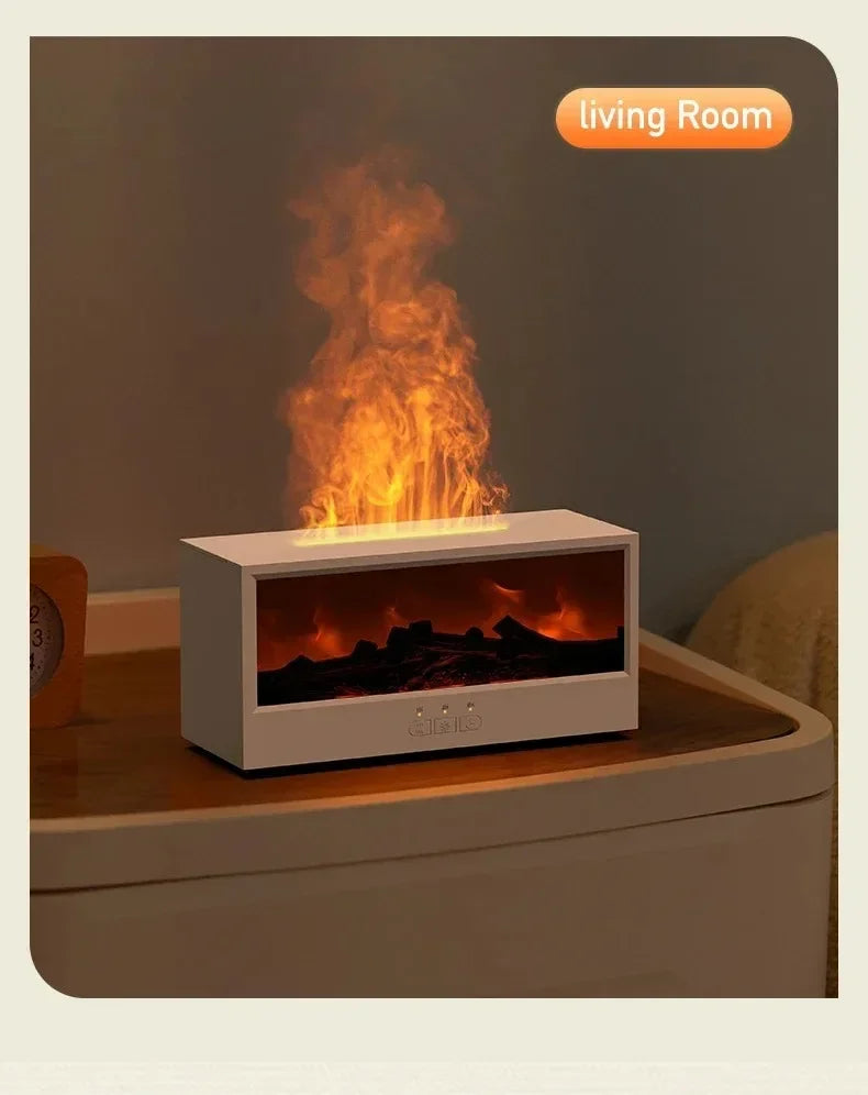 3D Flame Aromatherapy Diffuser - Essential Oil Humidifier with Color Lighting  Remote Control