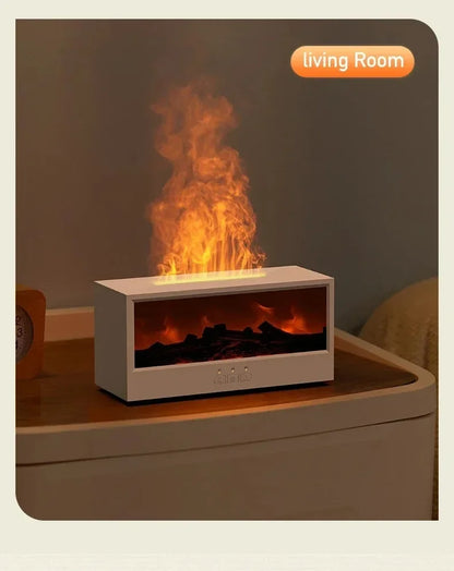 3D Flame Aromatherapy Diffuser - Essential Oil Humidifier with Color Lighting  Remote Control
