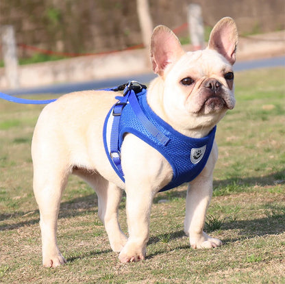 Dog Harness Leash Bulldog Vest Style Summer Reflective Puppy Harnesses Teddy Pet Supplies Breathable Rope Small Dog Collar Corgi