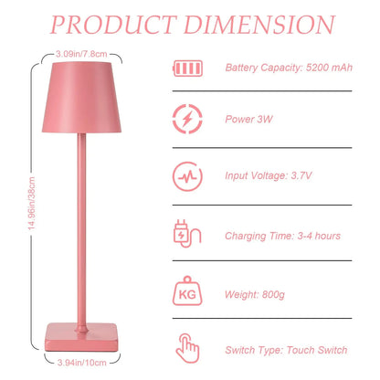 Wireless Wine Bottle Lamp - USB Rechargeable LED Table Light with Touch Control for Bar and Cafe Decor - ZOOMNSTORE