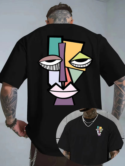 Picasso Style Cubist Print 100% Cotton Men Woment T-shirt Summer Autumn Daily Outdoor Sports Casual Loose Street Short Sleeve