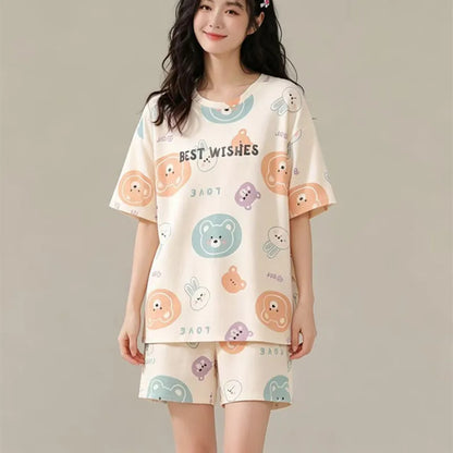 Sleepwear Set Women Short Pajamas for Women Women's Summer Pajamas Pajama Sets Pijama Woman Home Wear Panties Sleep Lounge