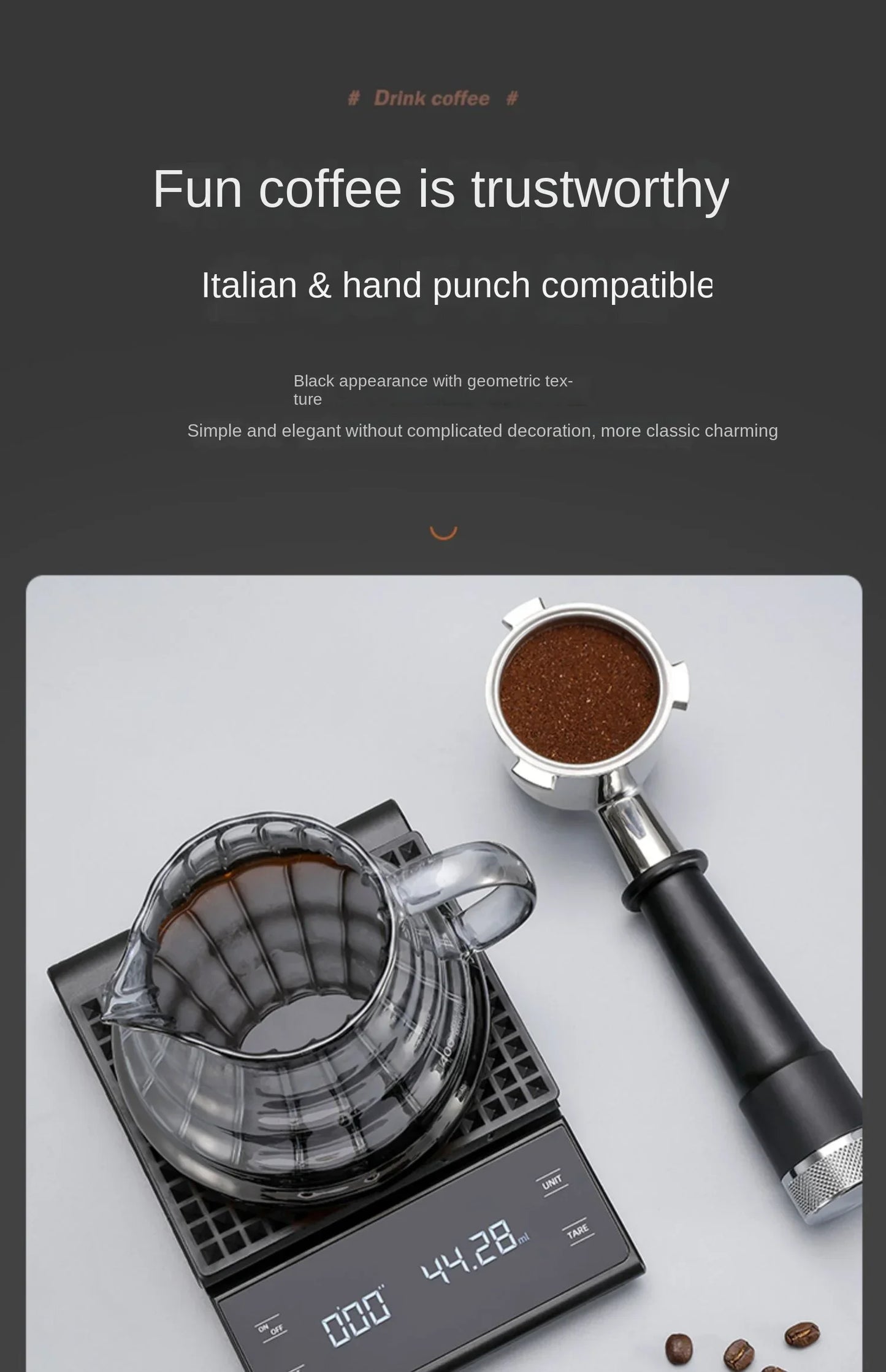 Digital Kitchen Scale - USB Charging Coffee Scale with Timer & LED Display