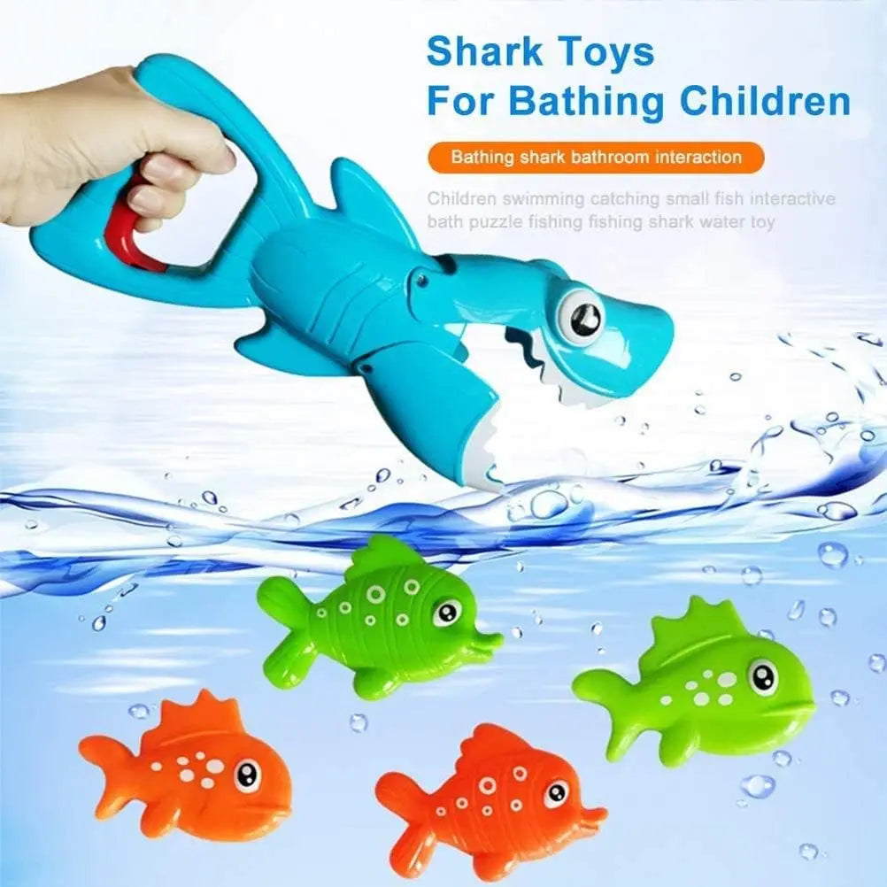 Shark Grabber Bath Toys with Teeth Biting Action Include 4 Toy Fish, Swim Toys Pool Bathtub for Kids Boys Girls Toddlers,gift