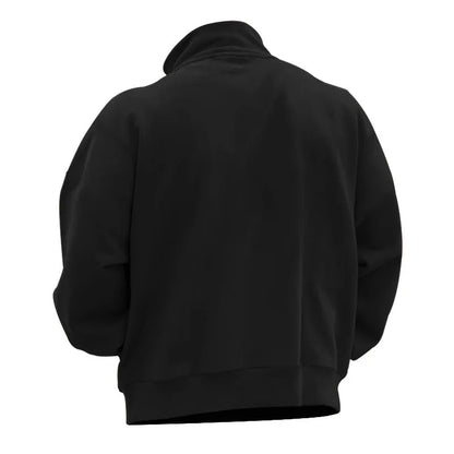 Autumn and winter new men's fleece sweatshirt stand-up collar half zipper long sleeve cross-border European trend men's top