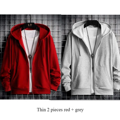 2025 Winter Windproof Hoodie - Men's Sherpa Lined Sweatshirt Thermal Zip Up Outerwear Streetwear S-5XL
